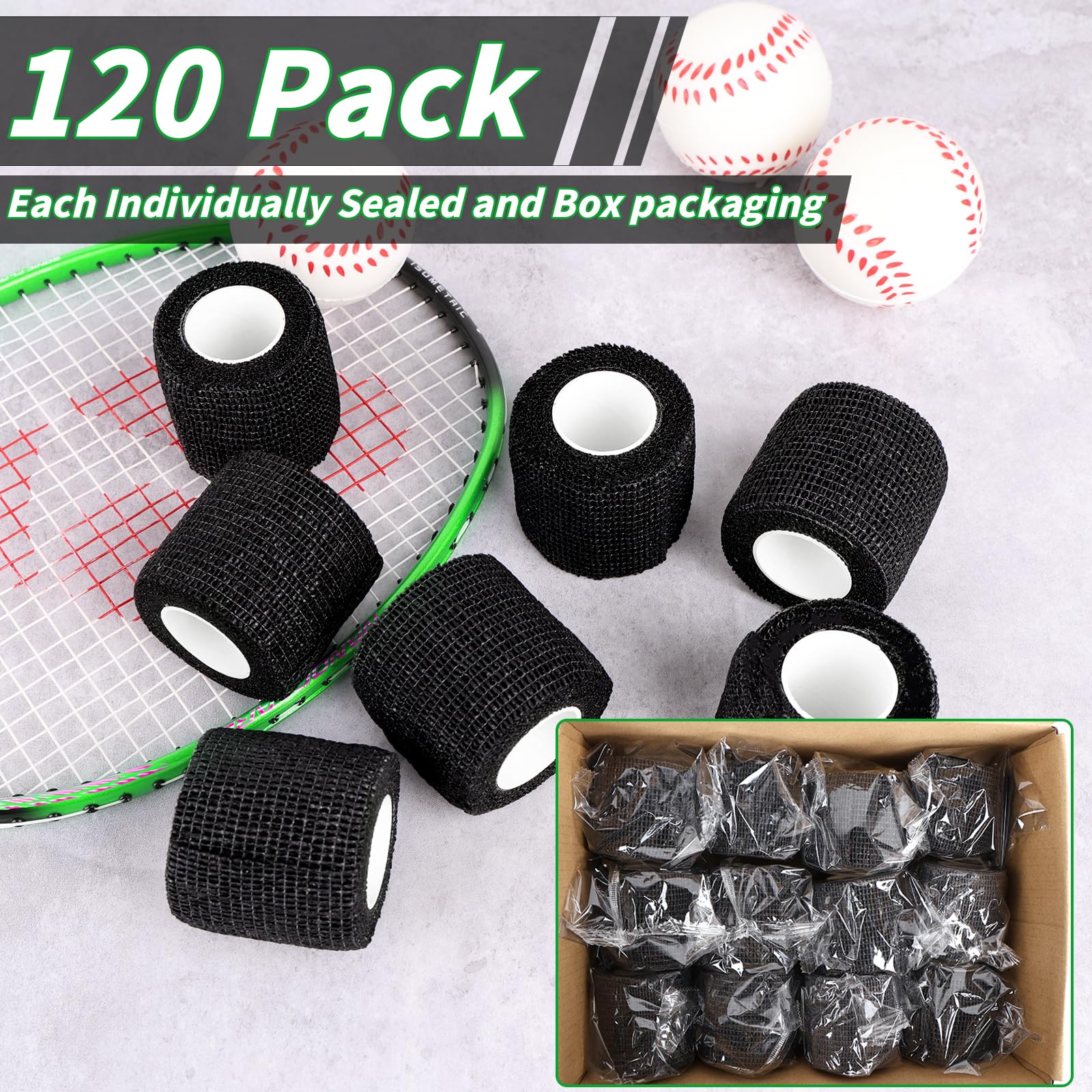 Oleitodh 120-pack bandage wrap bulk ready for sport, veterinary, or home use.