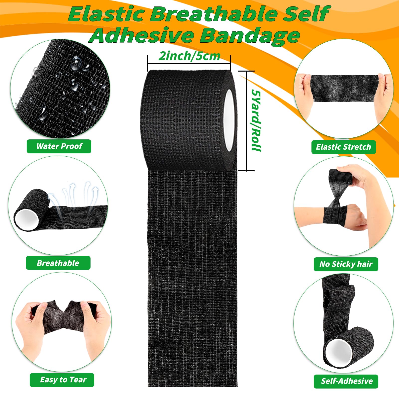 Oleitodh easy-tear self-adherent wrap simplifies quick applications without scissors.