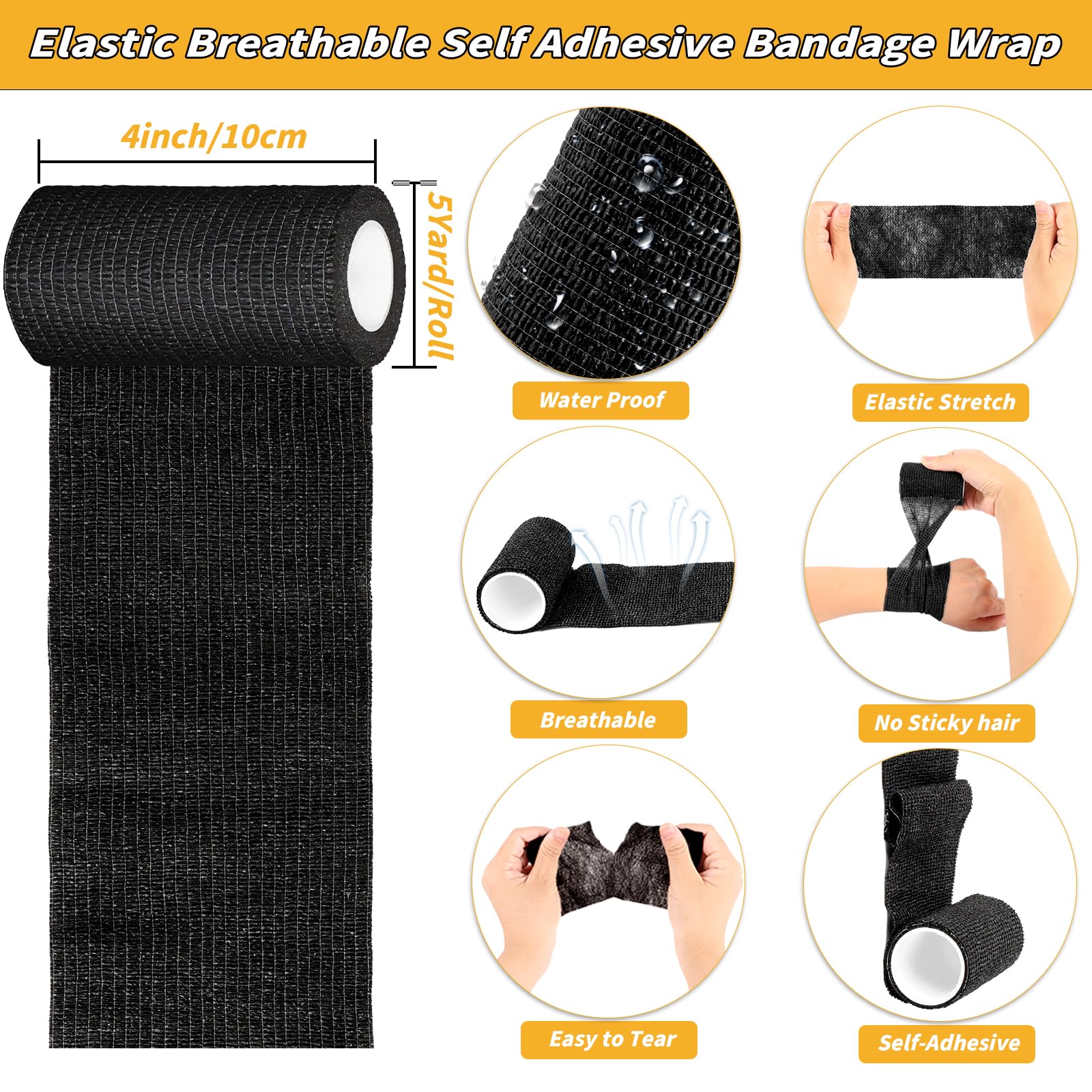 Oleitodh easy-tear self-adherent wrap without scissors