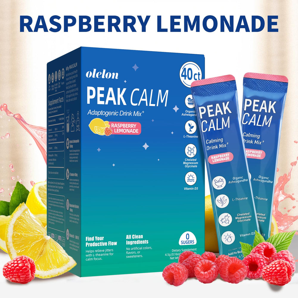 OLELON Peak Calm natural ingredients label on bottle