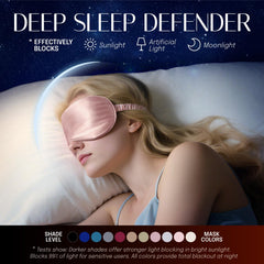 OLESILK eye mask on face delivering blackout support