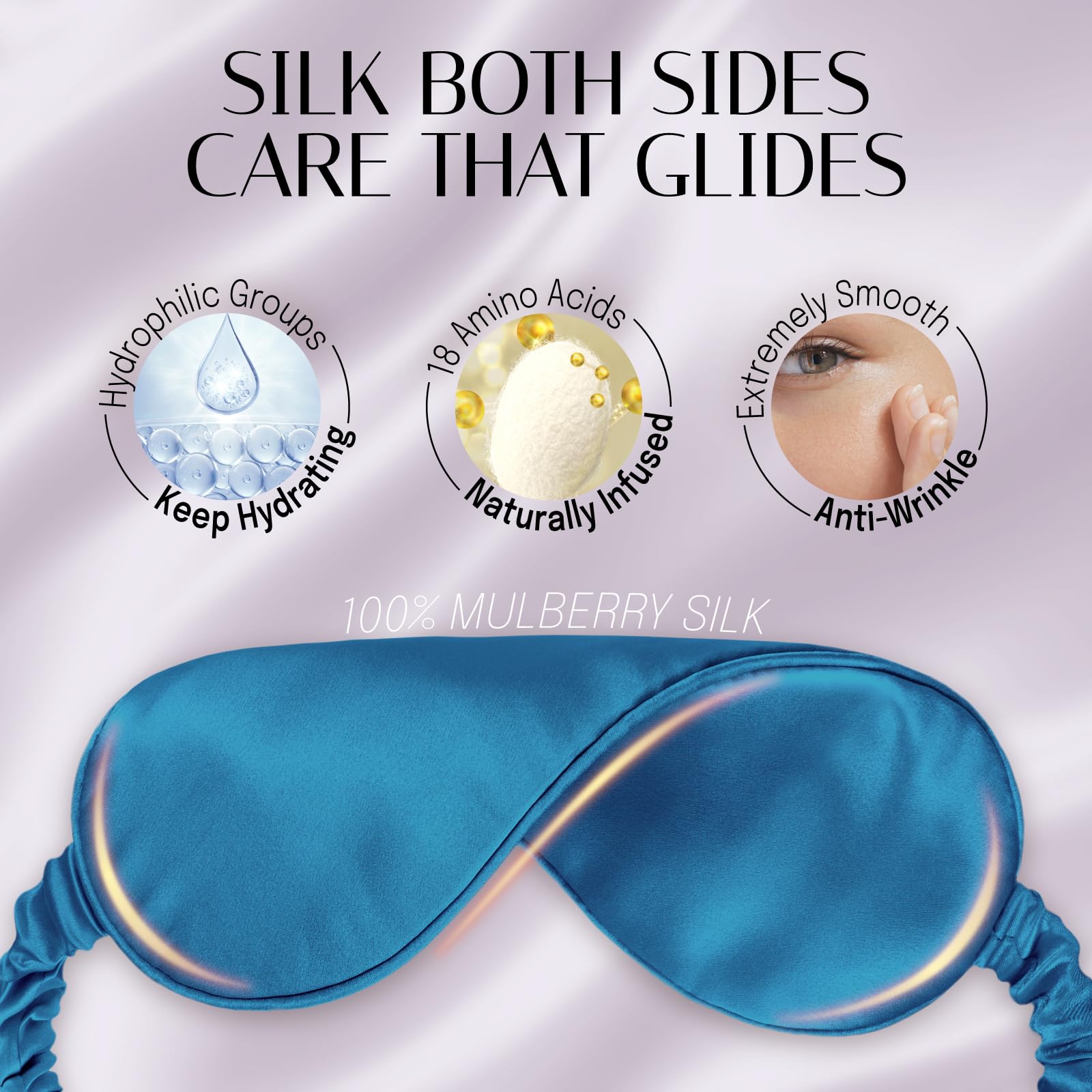 OLESILK soft elastic strap on side for gentle fit.