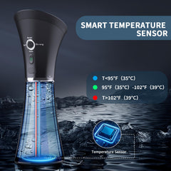 Oleswer Ear Cleaner dual tank closeup highlights the 2in1 design for efficiency.