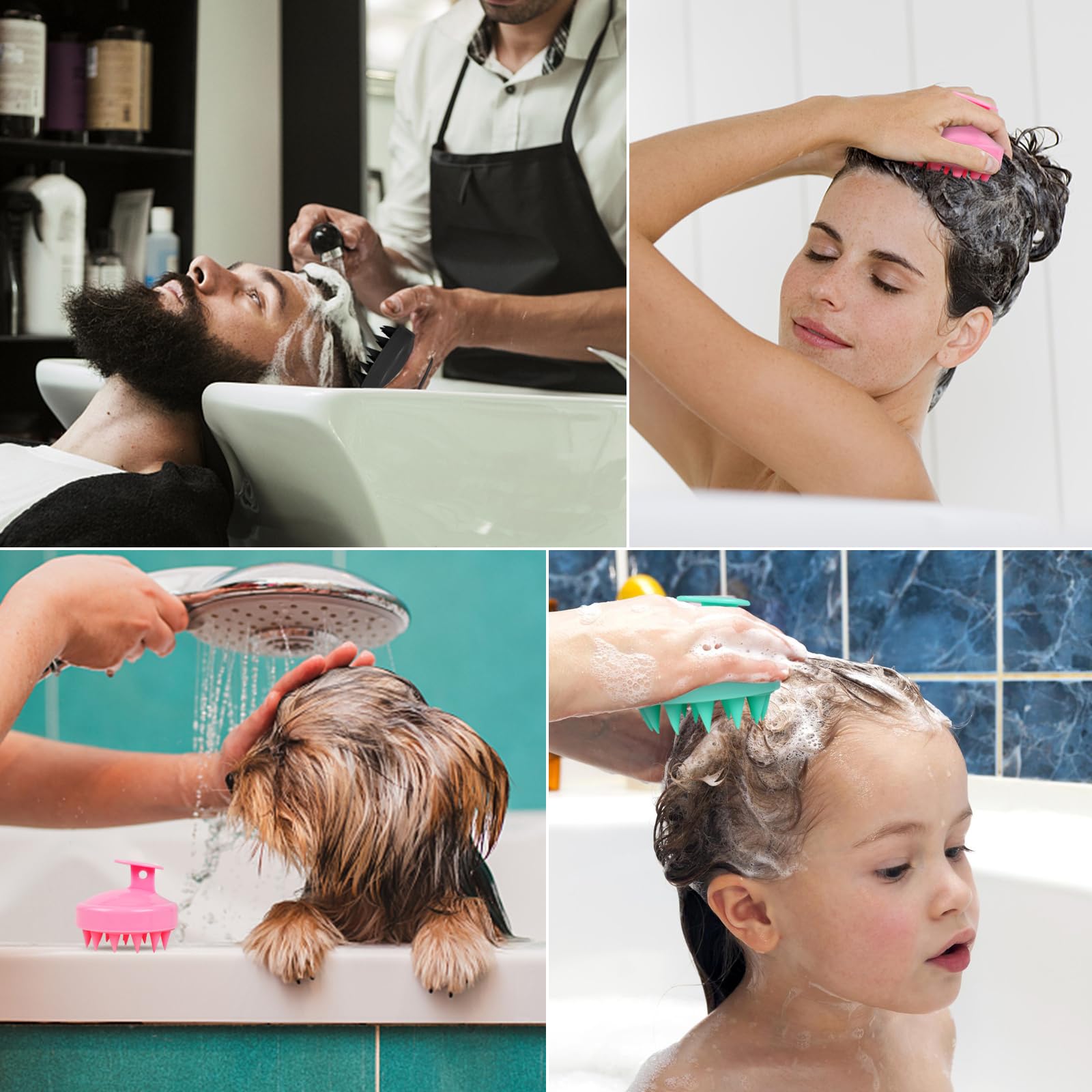 Oligei black shampoo brush for deep cleansing in the shower