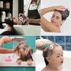 Oligei black shampoo brush for deep cleansing in the shower