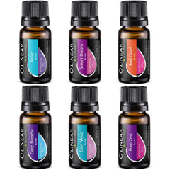 O'Linear essential oils six-blends set diffuser bottles create inviting home aroma.