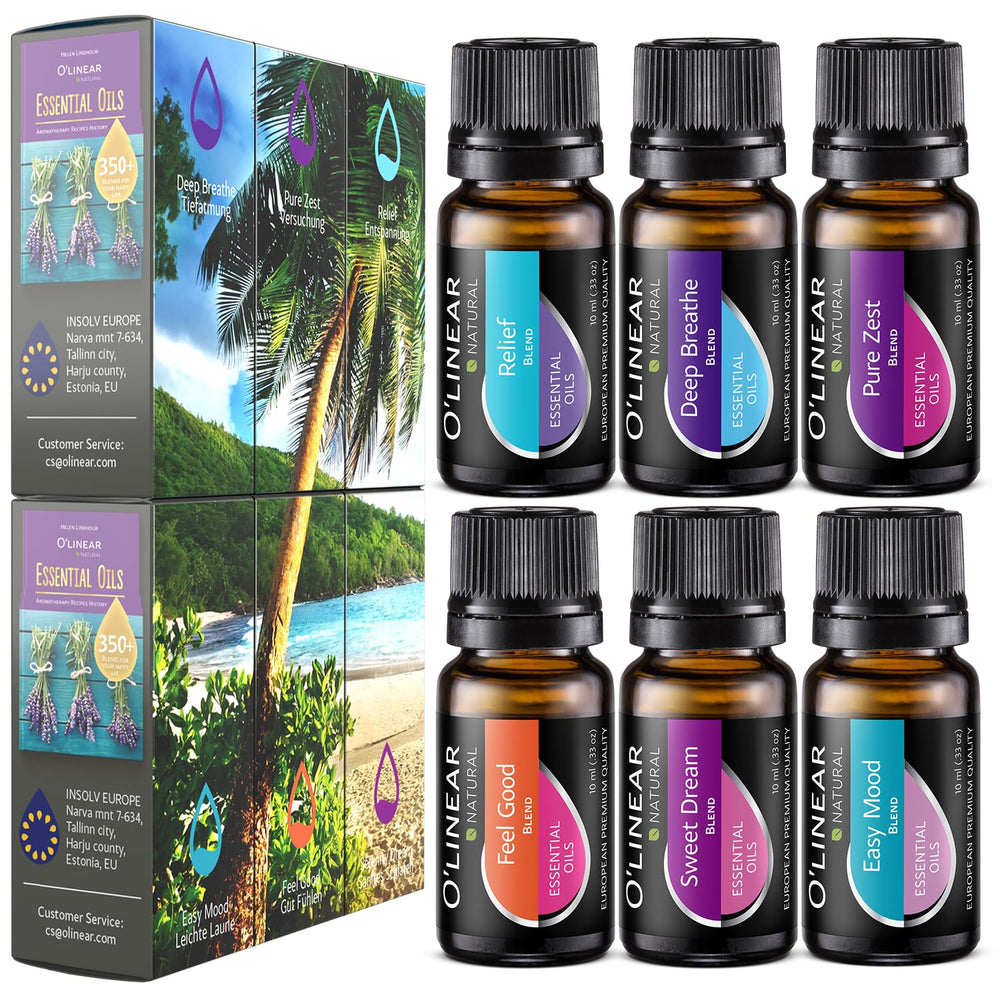 O'Linear six-blends set variety scents enables daily scent exploration.