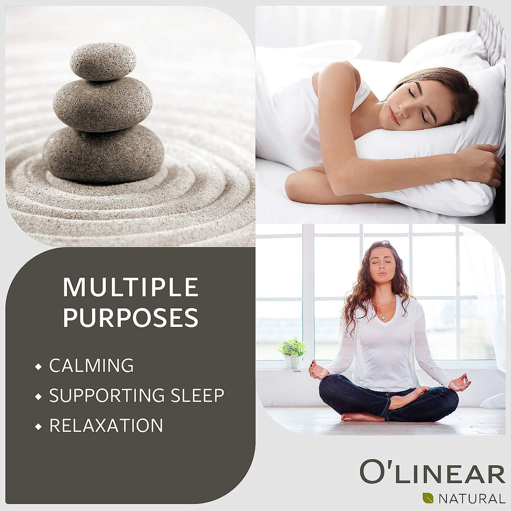 Lavender oil diffuser scene with O'Linear bottle enhancing a peaceful room.