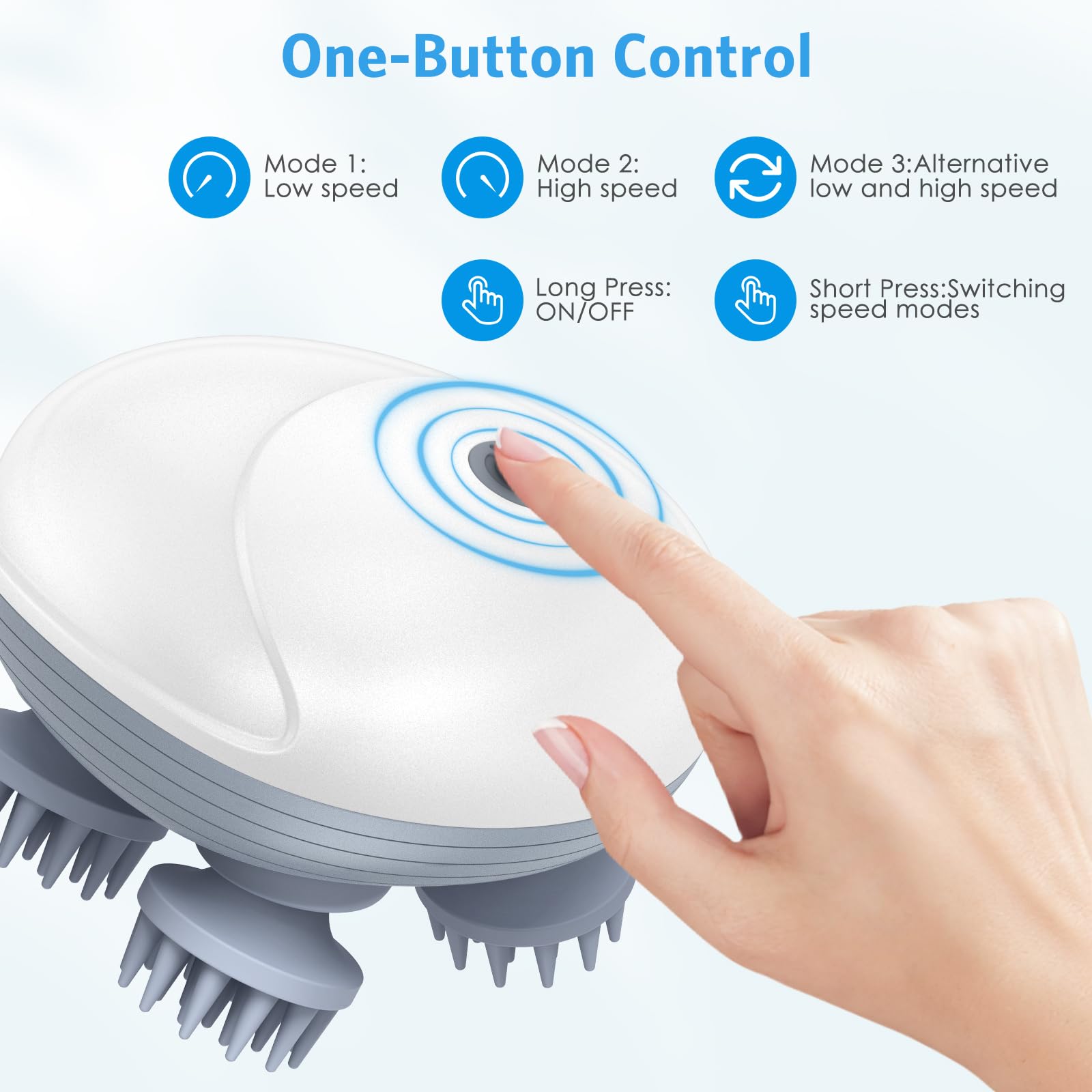 Olipiter silicone massage heads closeup showing soft contact and nodes