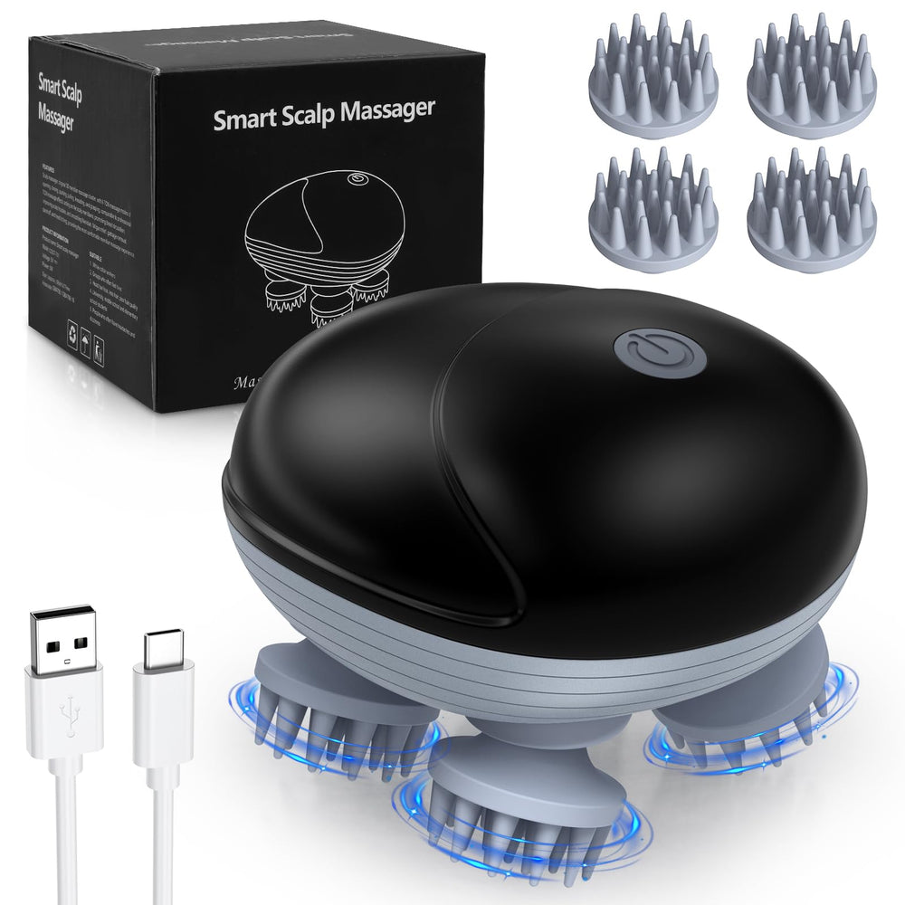 Olipiter upgraded massager front view with four removable heads for targeted pet relaxation