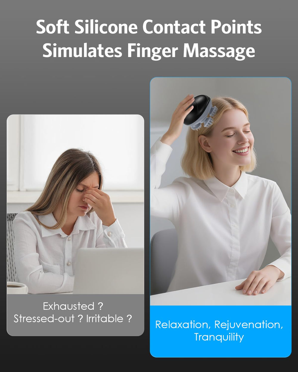 Olipiter massager side view with handle for easy grooming sessions