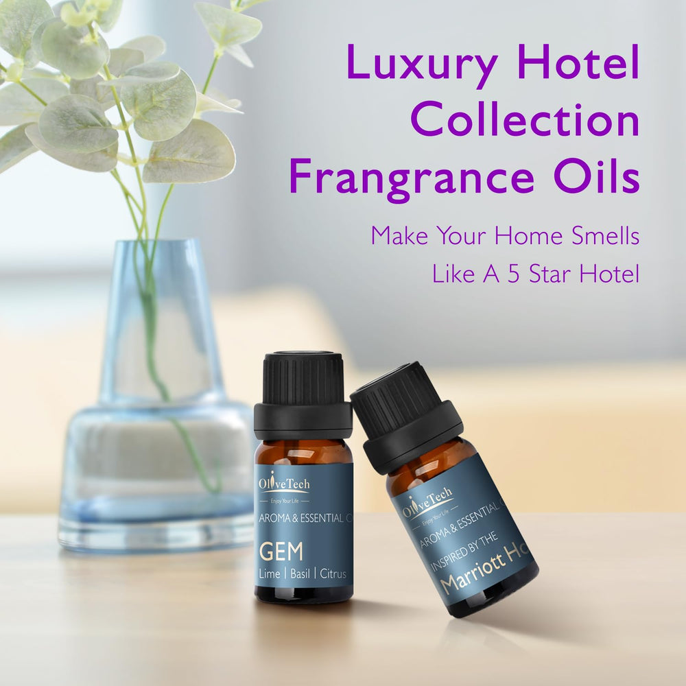 Hotel Collection oils highlight clean ingredients and premium fragrance.
