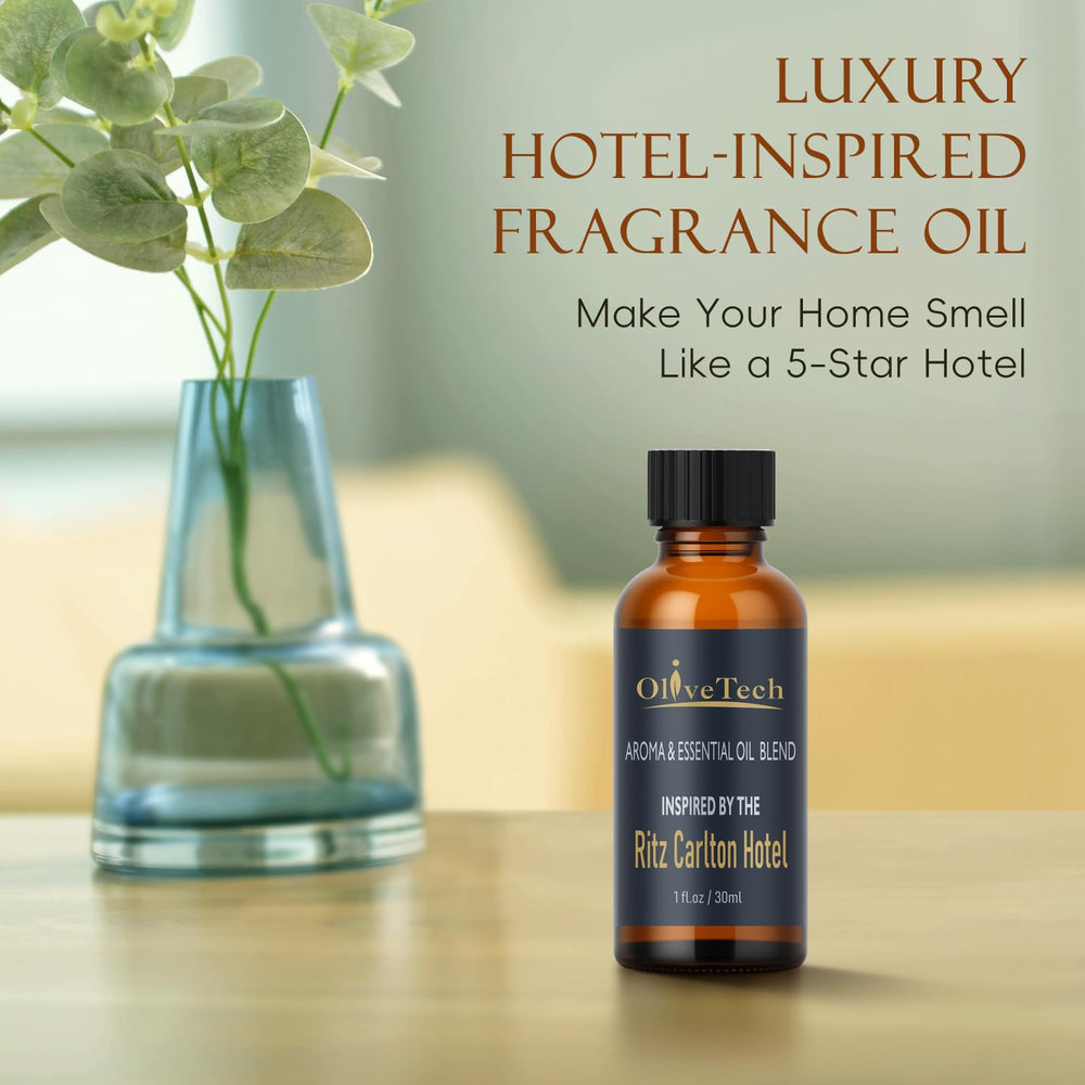 OliveTech packaging box highlights gift-ready hotel collection diffuser.