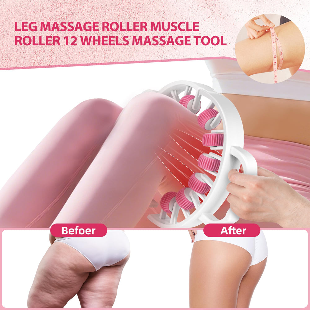 Olixie Massager Roller on legs during rolling action for muscle recovery.
