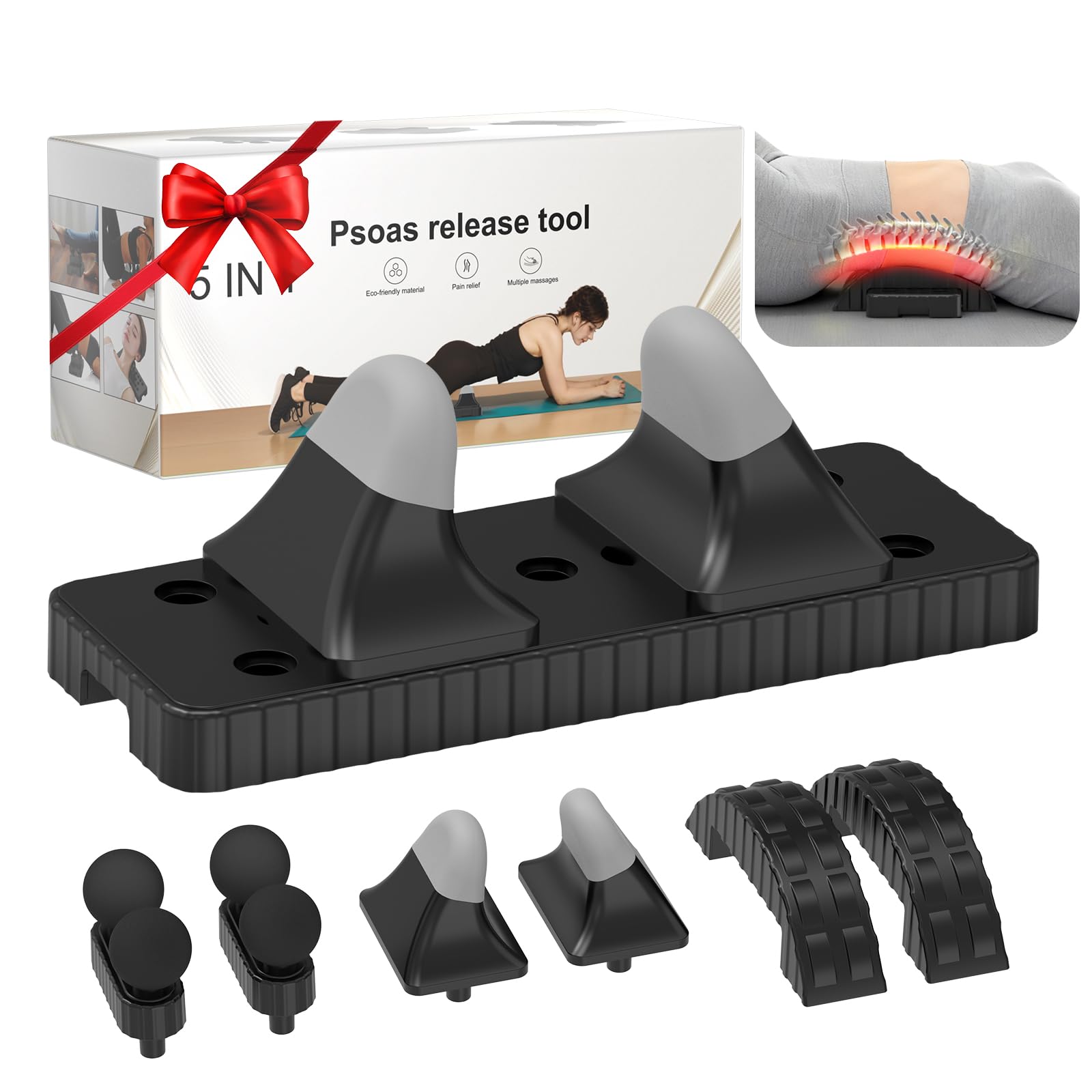 Olixie Psoas Release Tool front view with three heads for targeted hip relief