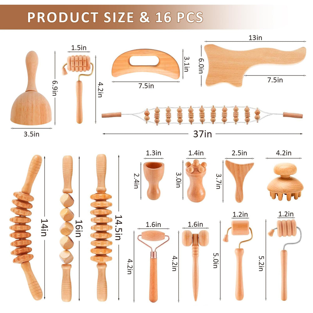 Ollixtec wooden gua sha facial roller for facial fascia release and soothing massage.