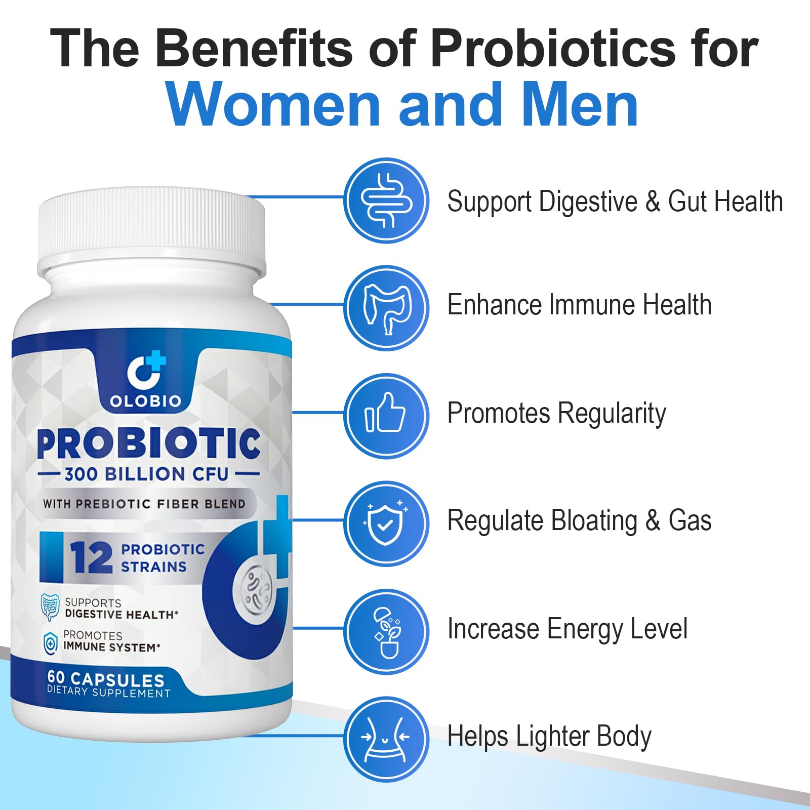 OLOBIO delayed-release capsules close-up for targeted intestinal delivery.