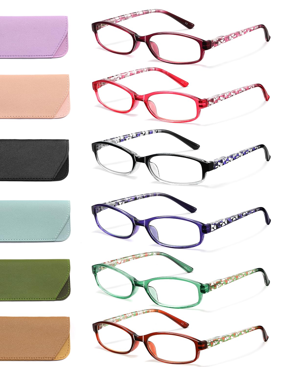 OLOENBN reading glasses pack with blue light blocking for clearer screen viewing.