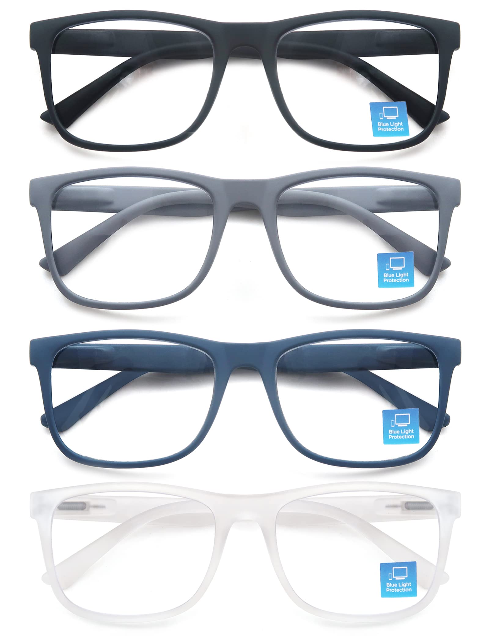 OLOMEE reading glasses with spring hinges for a comfortable fit on larger heads.