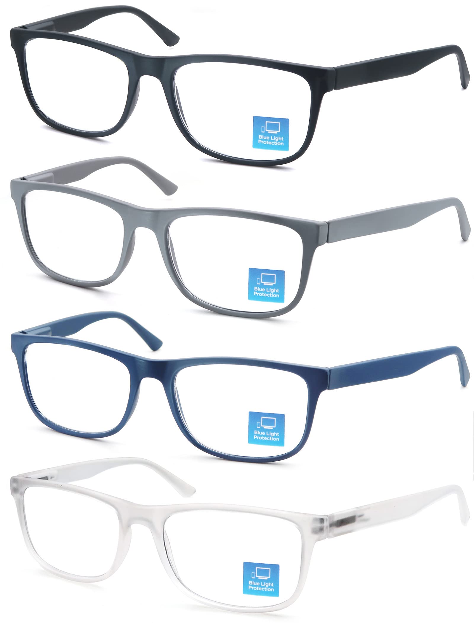OLOMEE men's blue light glasses with wide frame for all-day wear.