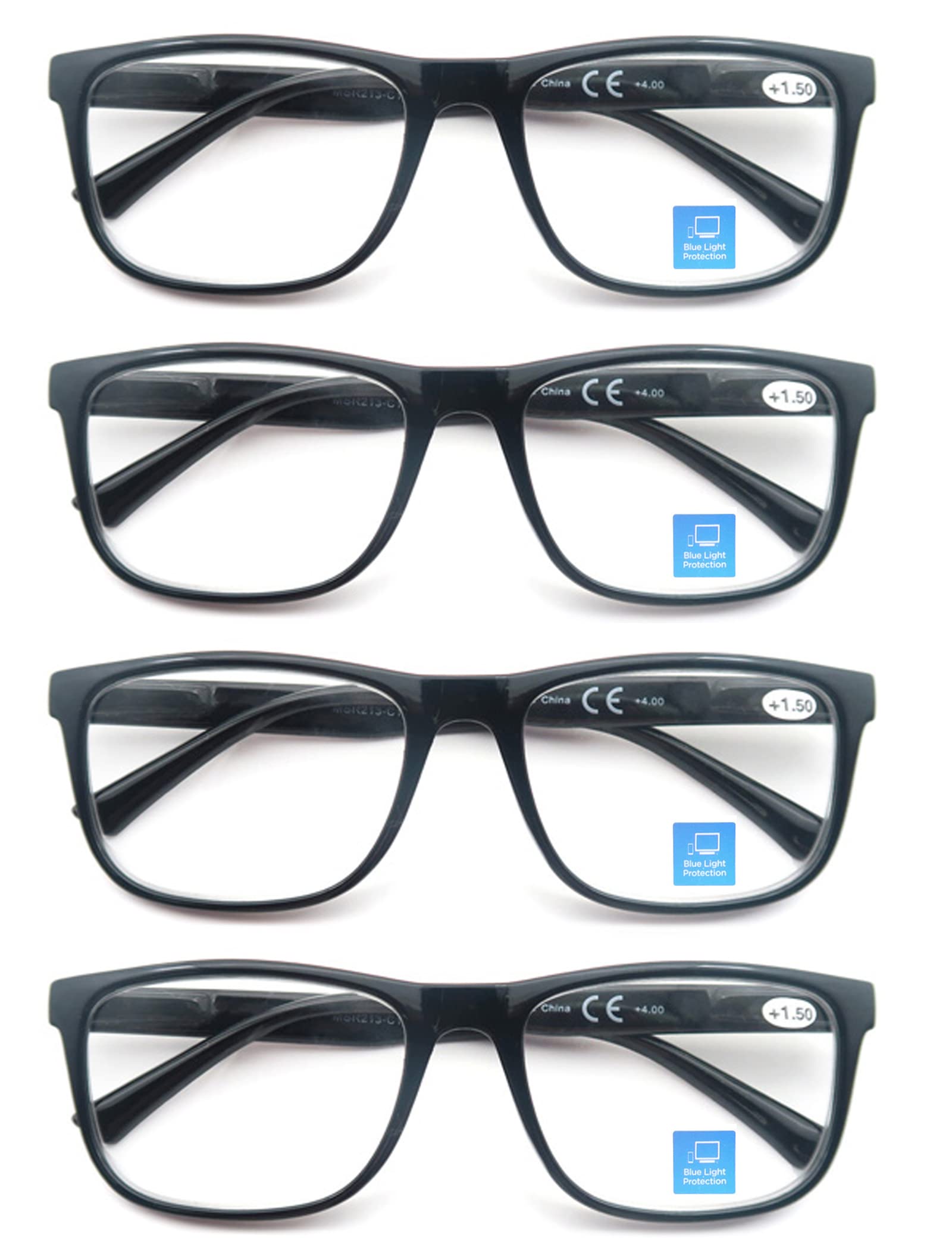 OLOMEE large-frame glasses for big faces, side view.
