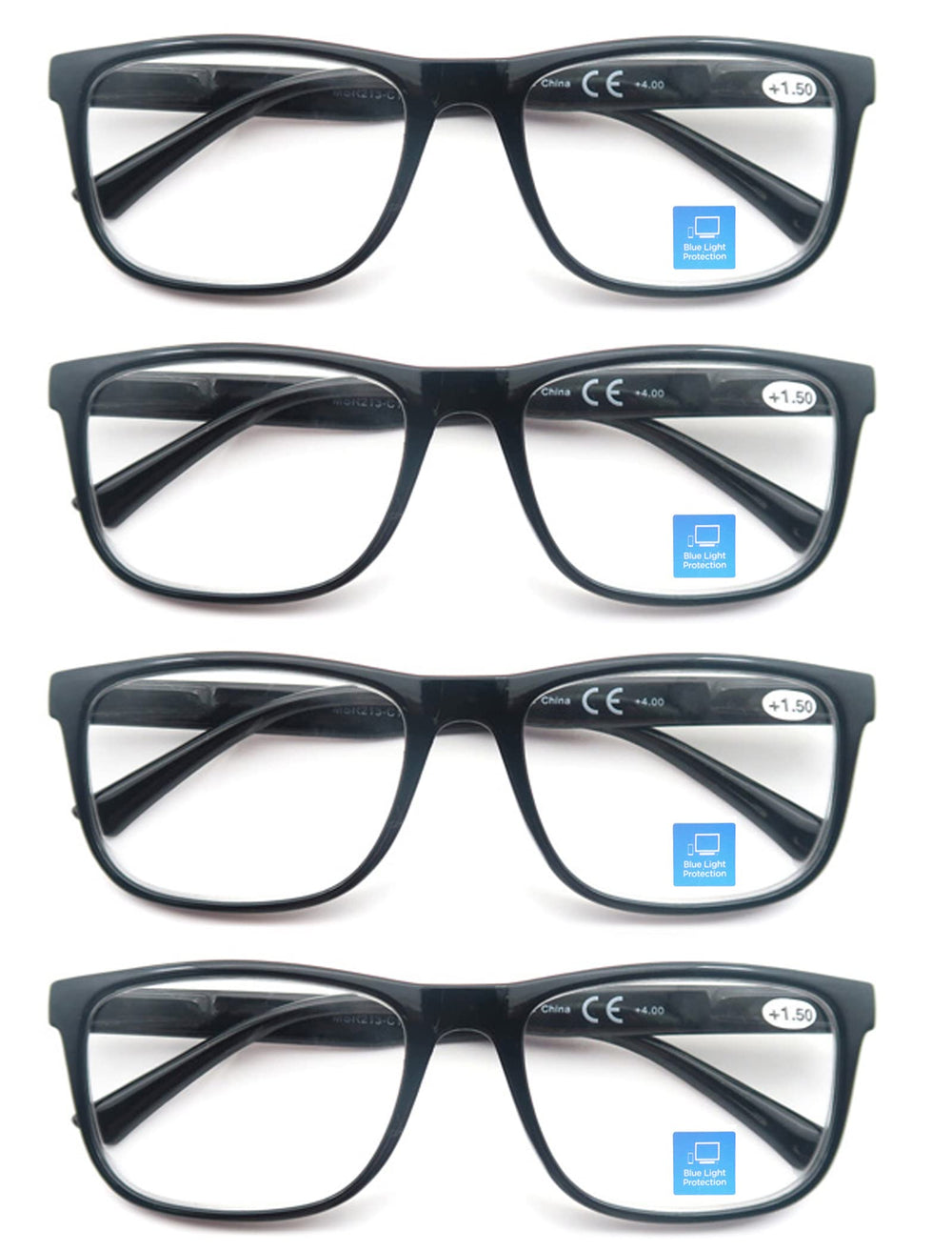 OLOMEE large-frame glasses for big faces, side view.