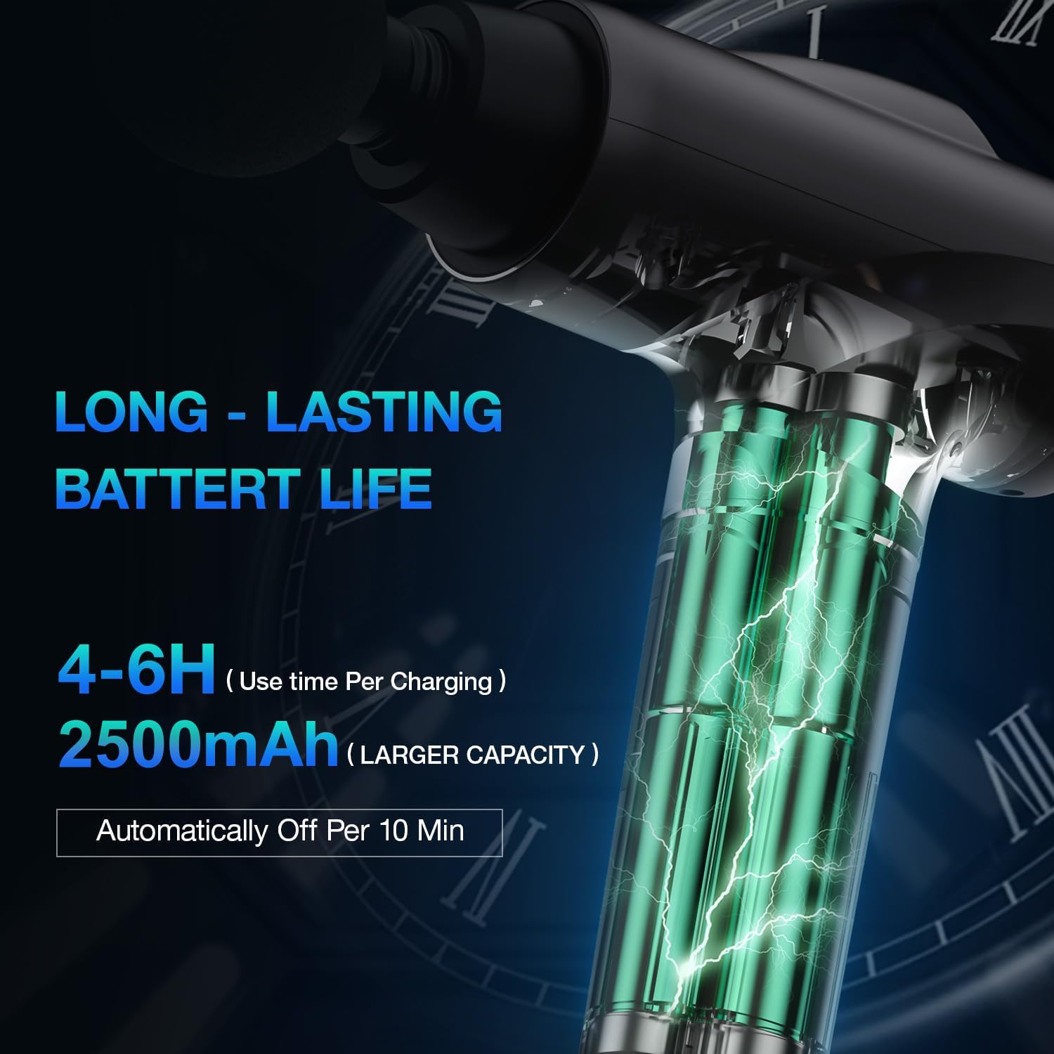 OLsky massage gun offers 30 speeds for precise intensity control.