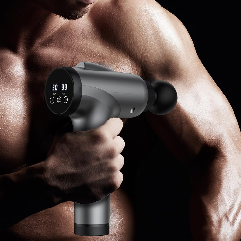 OLsky massage gun supports versatile routines for work, gym, or home.