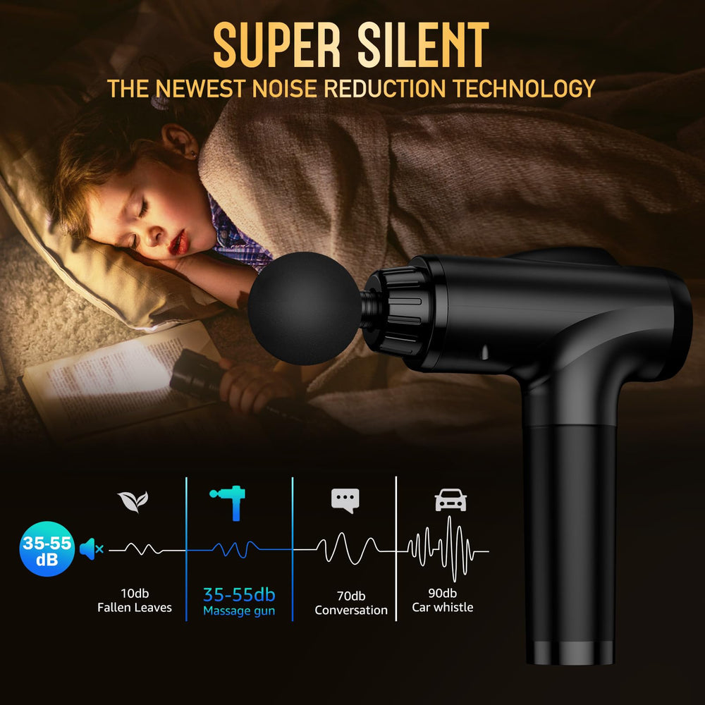 OLsky massage gun operates quietly for discreet use.