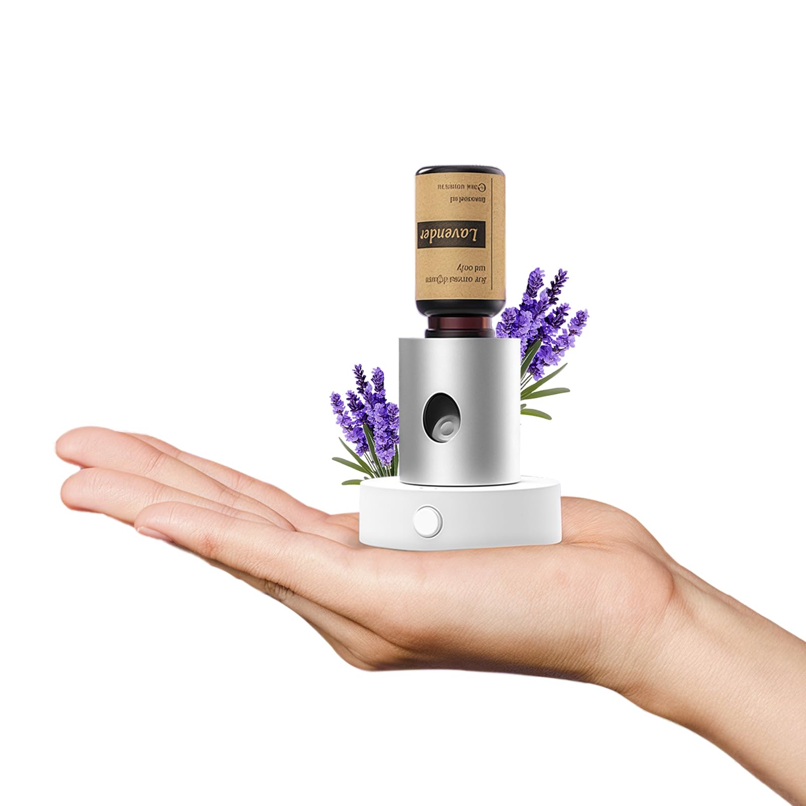 Olxasw mini diffuser with lavender oil delivering pure aromatherapy mist for home or travel.