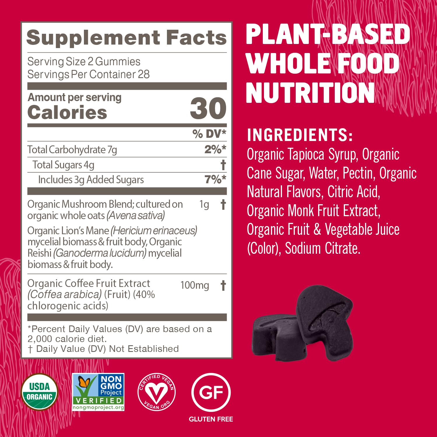 USA-grown mushrooms ensure traceability and quality for brain health support.