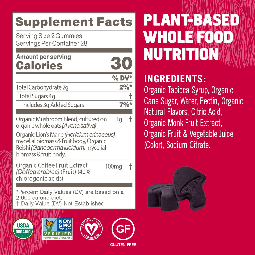 USA-grown mushrooms ensure traceability and quality for brain health support.