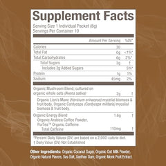 OM Mushroom Superfood Cordyceps dust image highlights steady energy.