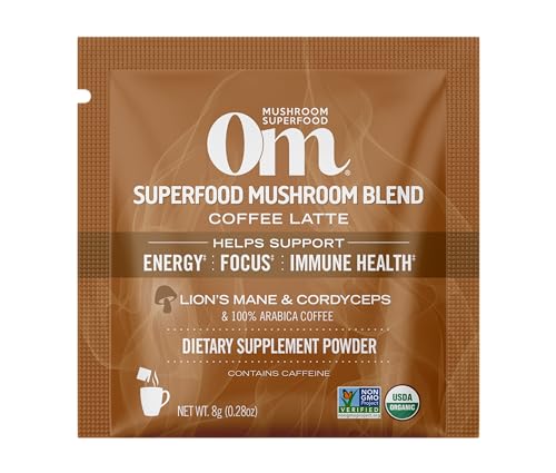 OM Mushroom Superfood Reishi slices emphasize a calm, routine boost.