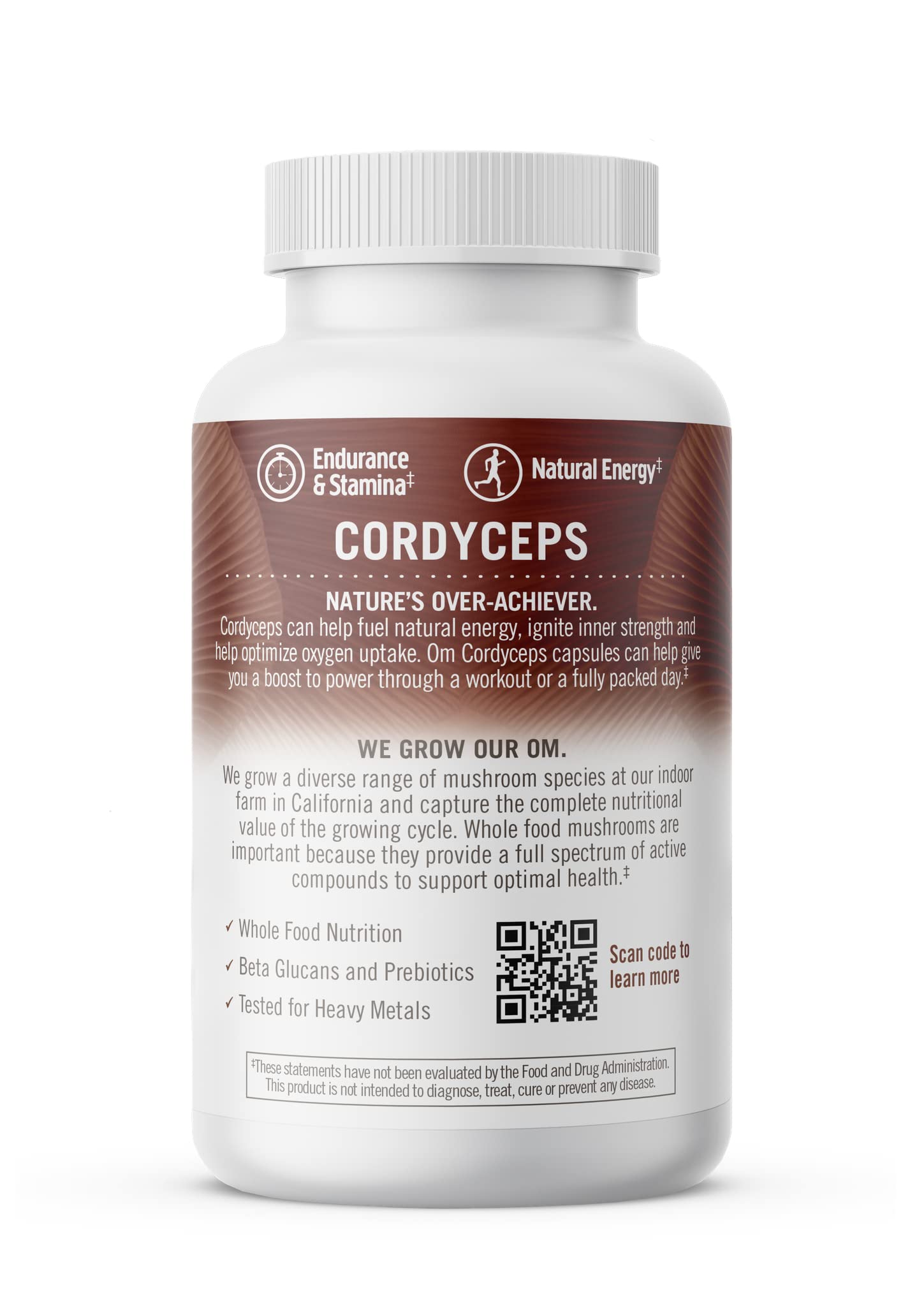 OM MUSHROOM energy-focused workout scene with active users.