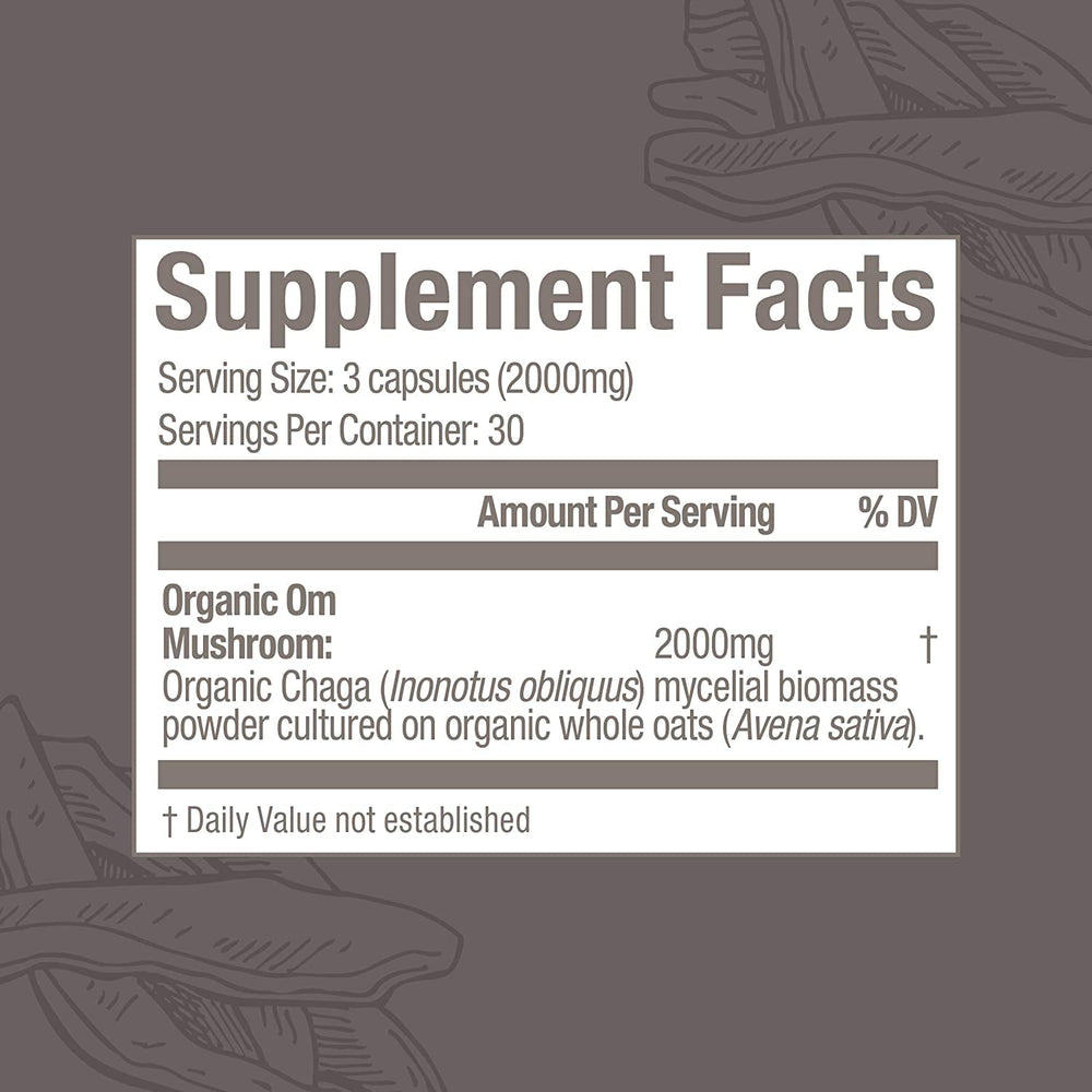 OM Mushroom Superfood organic certification logo signaling purity