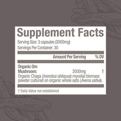 OM Mushroom Superfood organic certification logo signaling purity