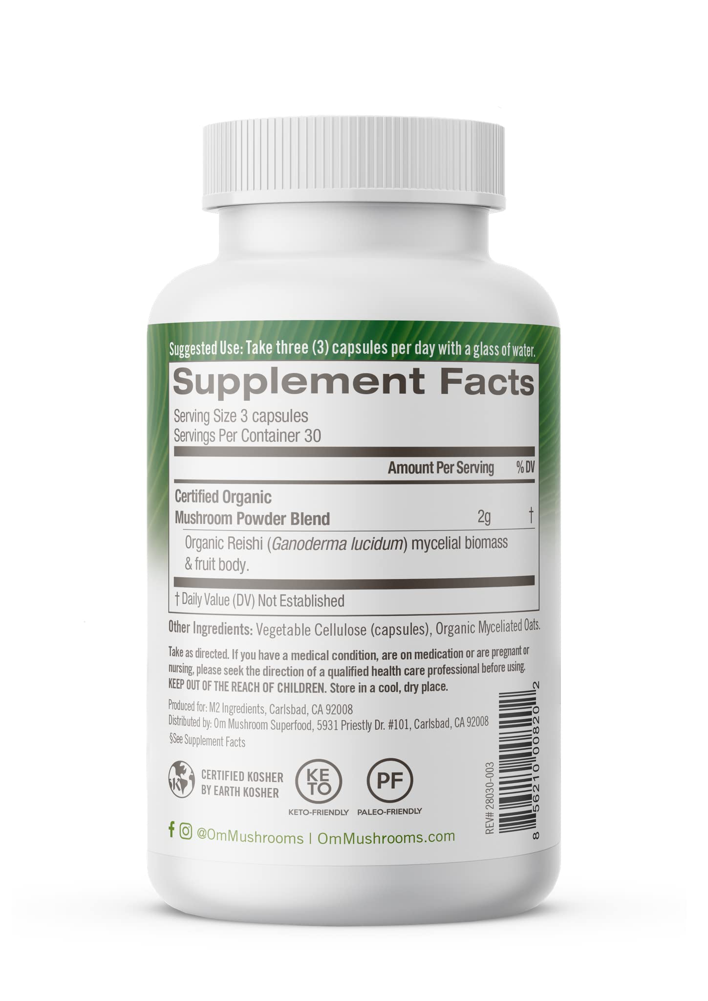 Capsules being dispensed from bottle.