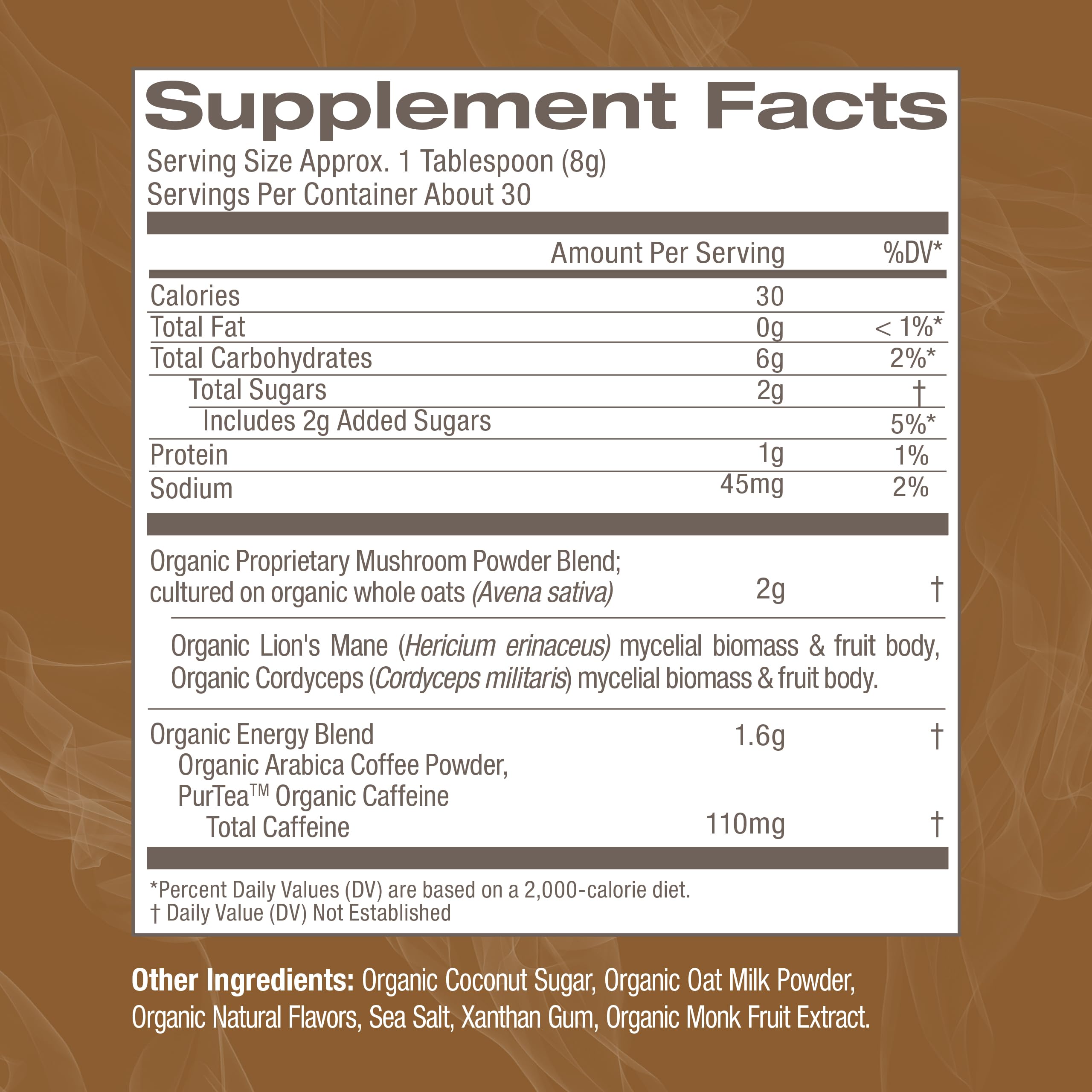 OM Mushroom Superfood 2000mg per serving for balanced daily energy and focus.