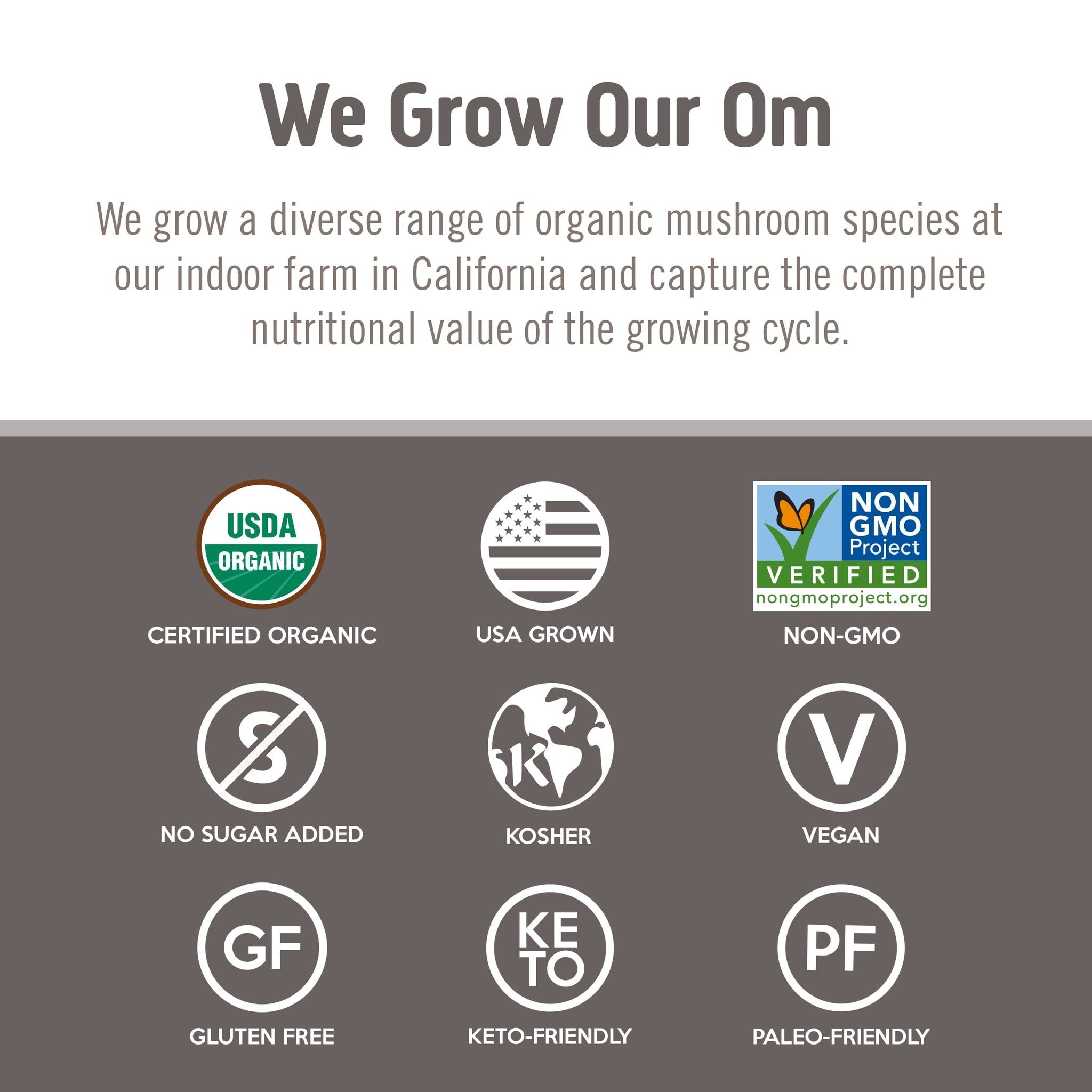 OM MUSHROOM SUPERFOOD Chaga full-spectrum formula with mycelium and fruiting bodies
