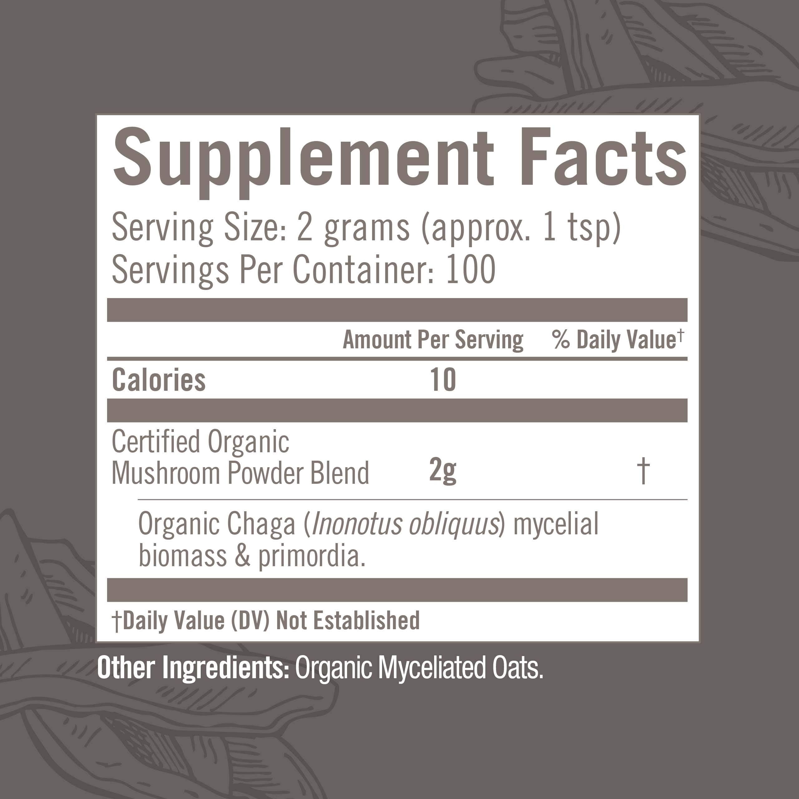 Scoop of OM MUSHROOM SUPERFOOD Chaga powder for daily use