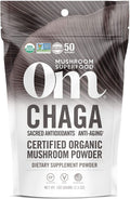 Om Mushroom Superfood Chaga Organic Powder – 3.5 oz, 50 Servings, USA Grown