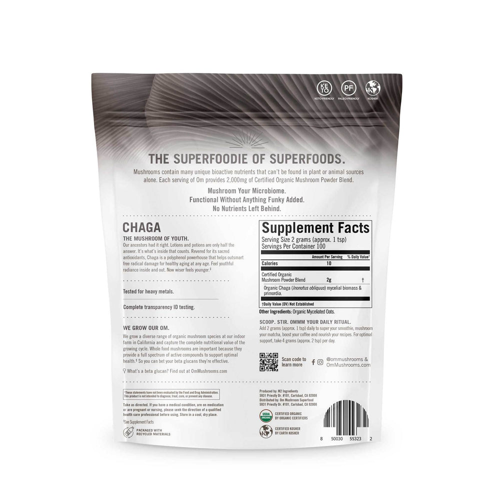 US facility behind OM MUSHROOM SUPERFOOD Chaga production ensuring quality control