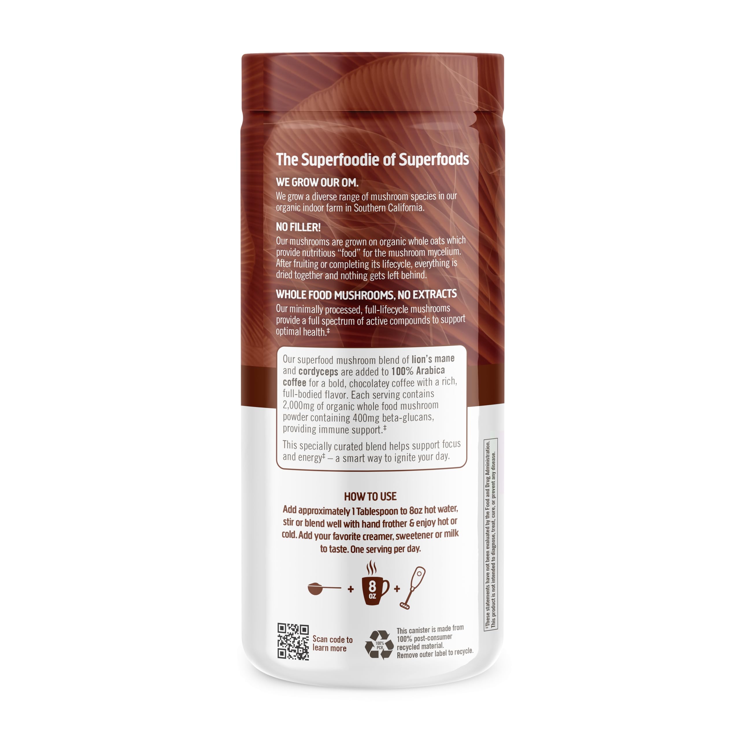 OM Mushroom Superfood lions mane mushroom blend powder for mental clarity