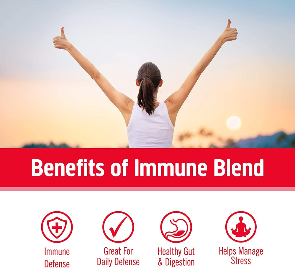 Om Mushroom Superfood vitamin-c-infused capsules emphasizing added immune support