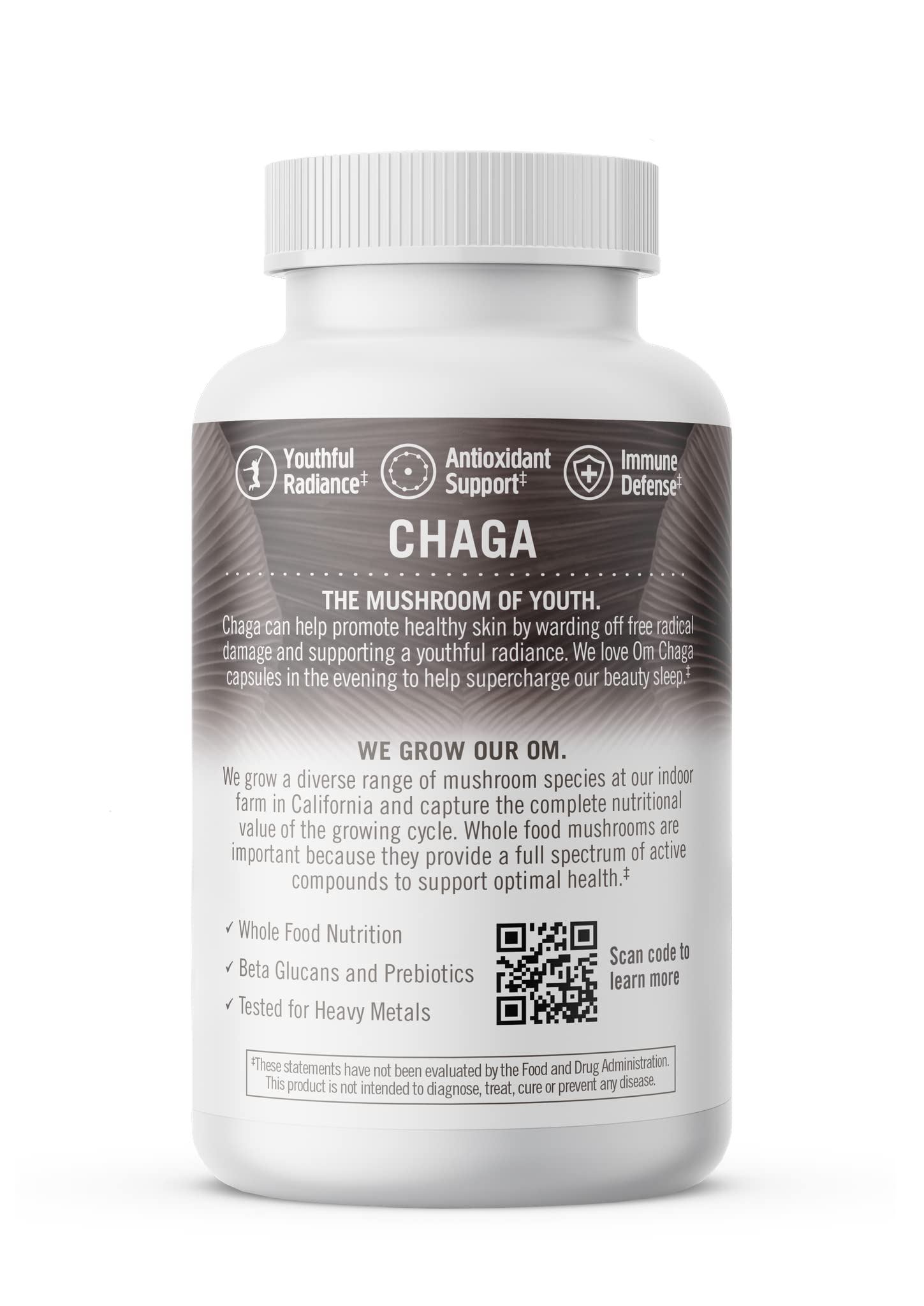 OM Mushroom Superfood third-party testing seal for purity and potency