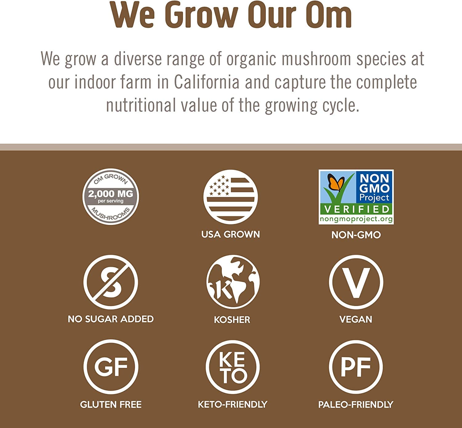 USA-grown mushrooms packaged in a clean, controlled process.