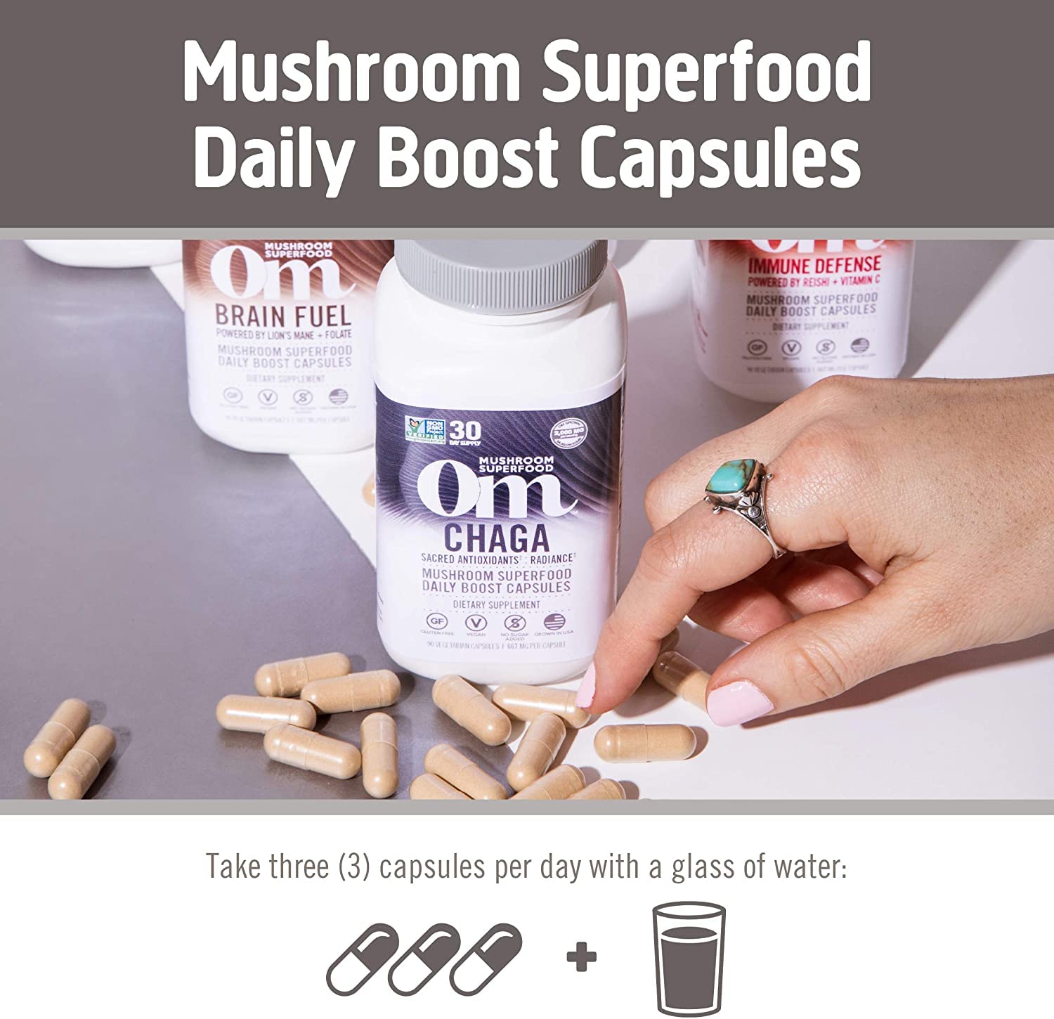 OM Mushroom Superfood USA-grown production imagery