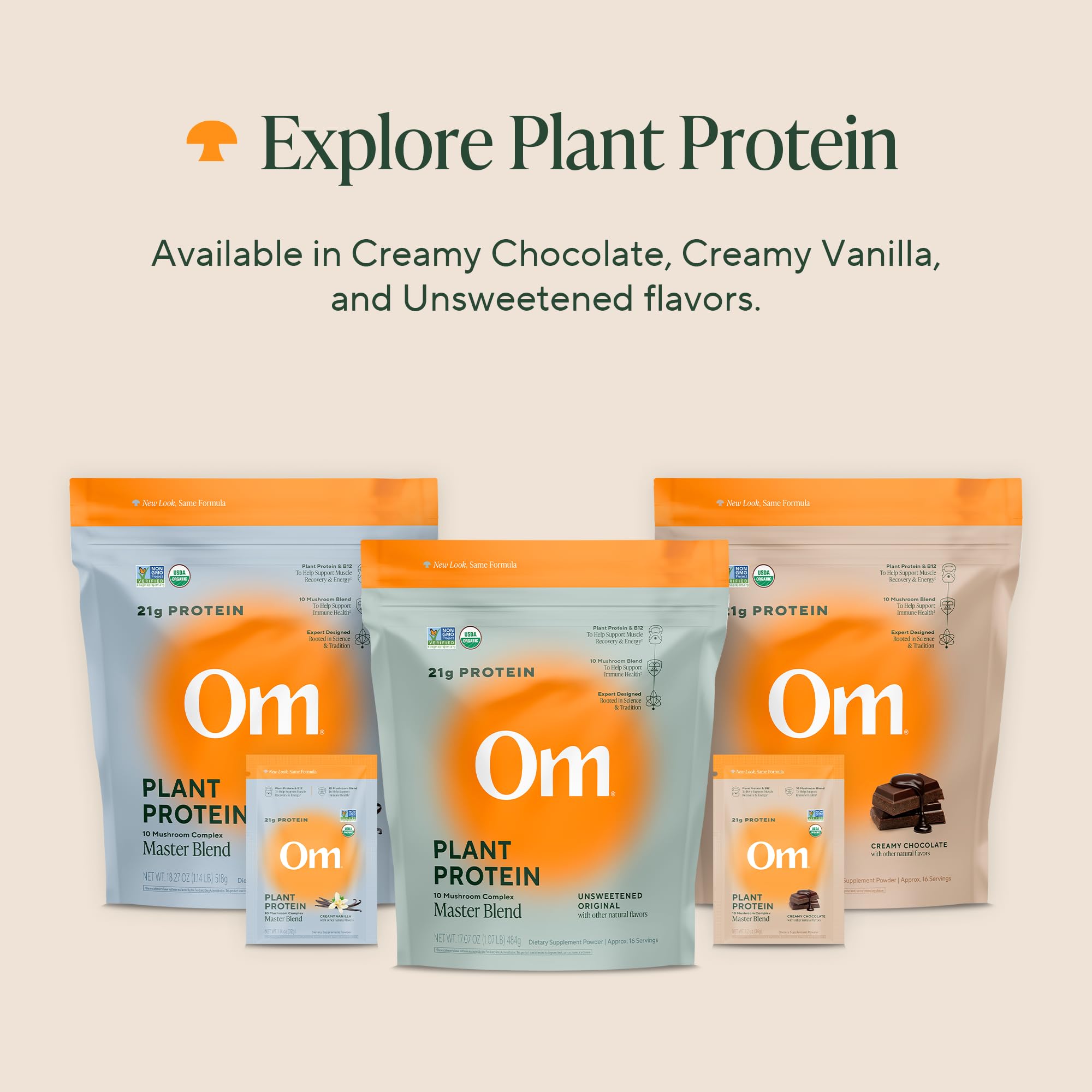 Close-up of organic farming origin in USA for OM Mushrooms Master Blend