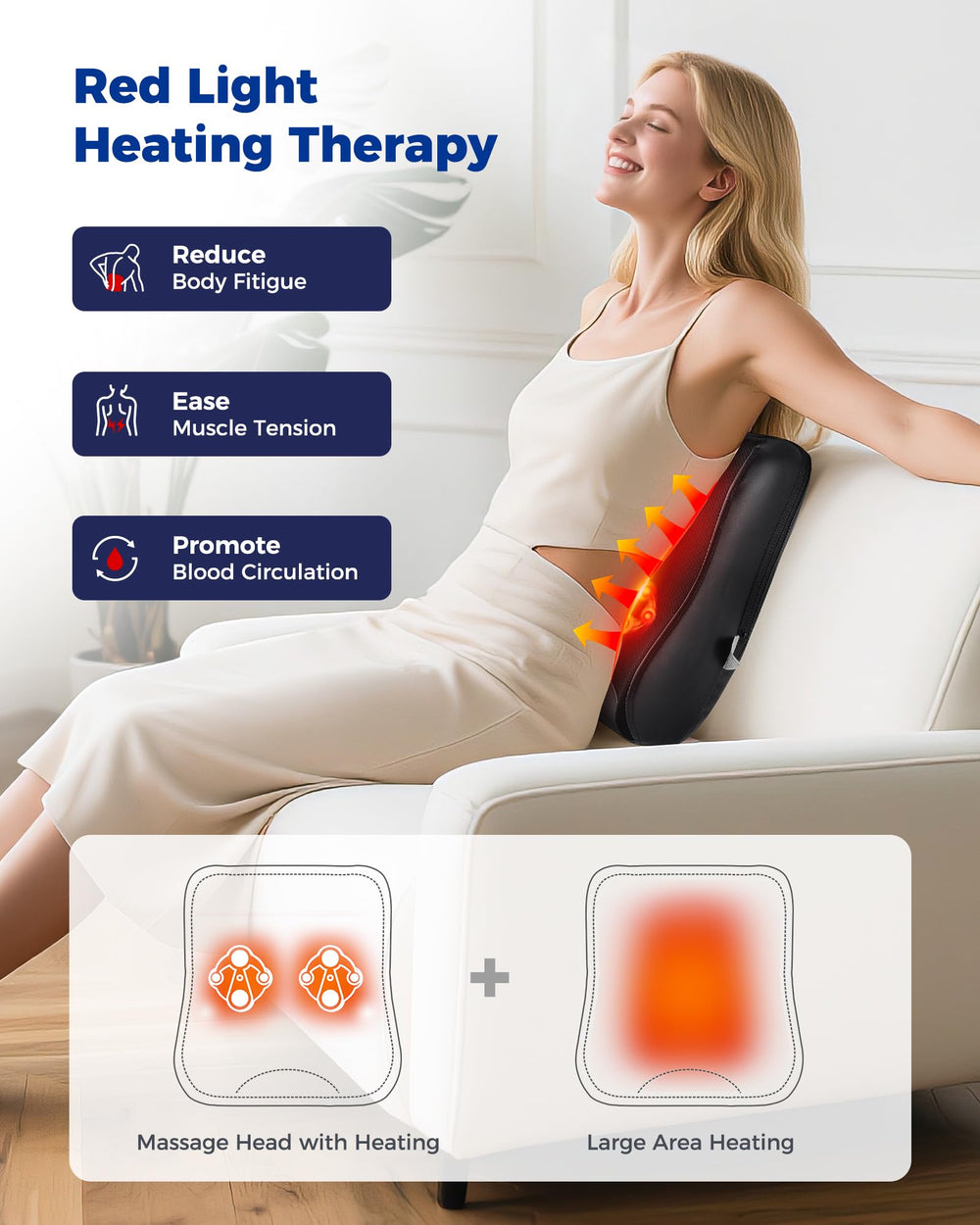 Control panel shows settings for speed and direction on the OMASSA massager